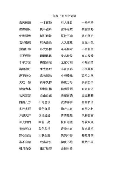 状词语四字有哪些_状语四字成语大全