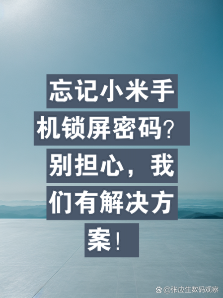 小米手机申请解锁_忘记密码怎么申请解锁