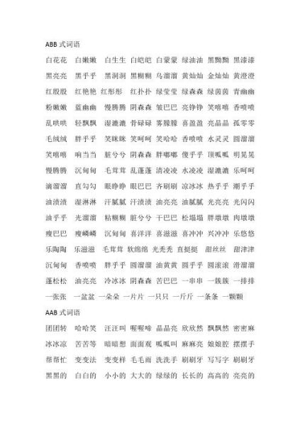 绿词语ABB有哪些_绿莹莹ABB词语大全