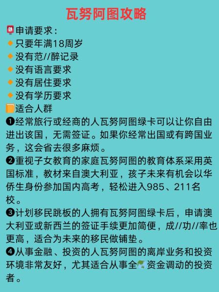 瓦努阿图移民条件_瓦努阿图护照费用