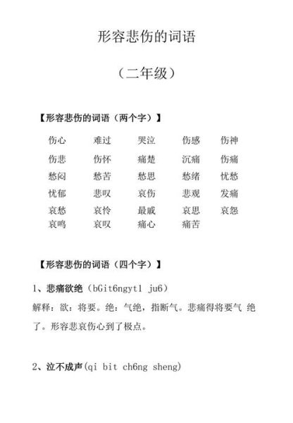 小声悲伤的词语有哪些_如何安慰