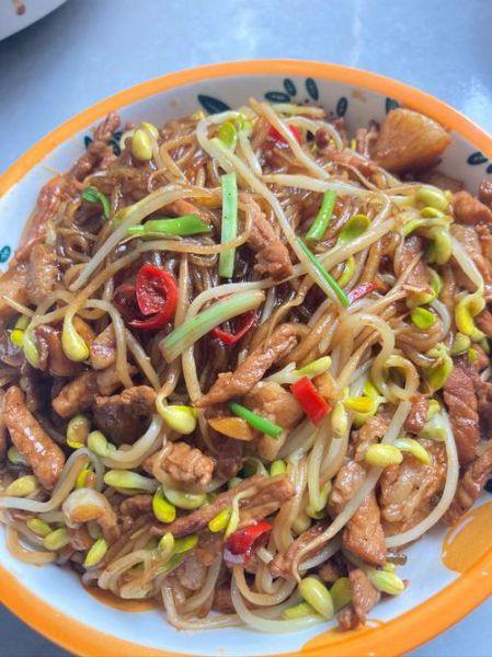 黄豆芽炒粉条怎么炒不粘锅_家常做法步骤详解