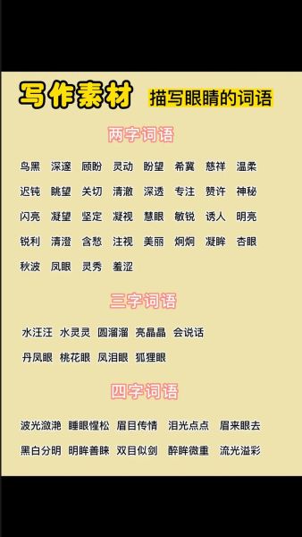 模仿眼眶写词语有哪些_如何写出高级感的拟眼词
