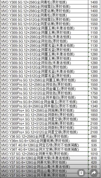 vivo手机价格表_2024年哪款值得买