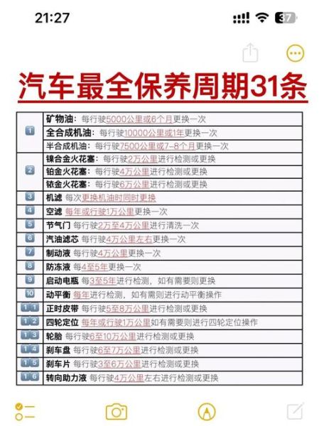 汽车保养周期多久一次_汽车保养项目有哪些
