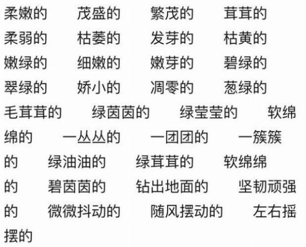 形容绿草的词语有哪些_怎么用