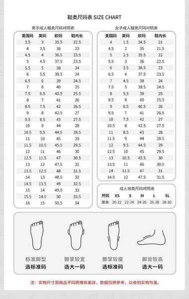 运动鞋怎么选尺码_运动鞋尺码对照表