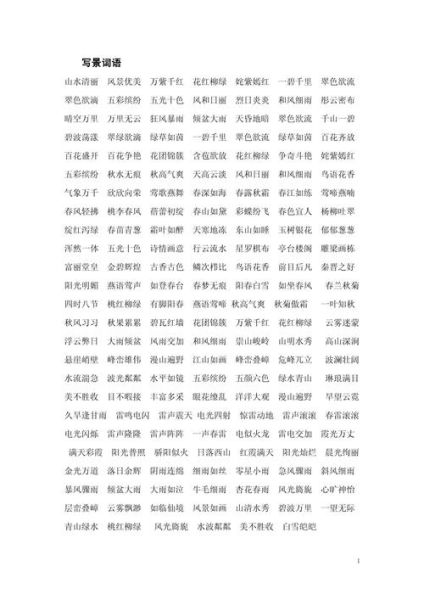 描写人物外貌的词语有哪些_描写景色的优美句子怎么写