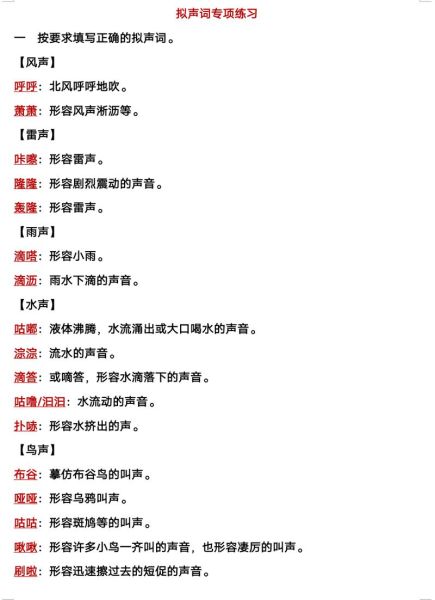AA词语表示声音有哪些_怎么区分拟声词