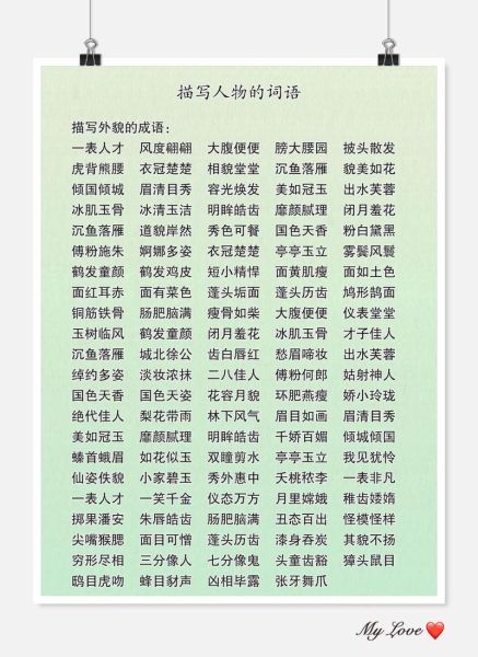 描写人物外貌的词语有哪些_如何运用描写词语写出生动文章