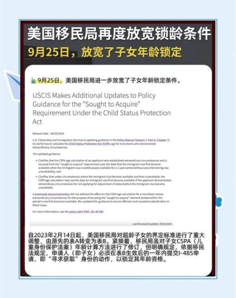 美国子女移民年龄限制_如何计算CSPA年龄