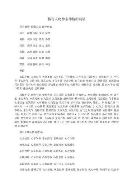 如何描写人物表情_场面描写常用词语有哪些