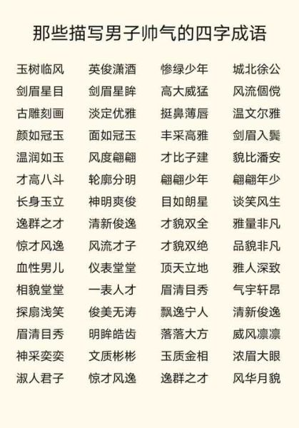 帅的样子词语有哪些_帅的样子怎么形容