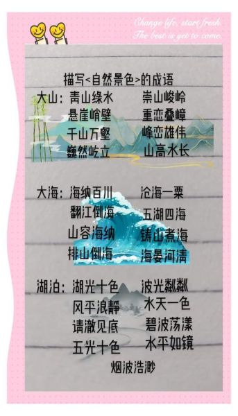 家乡风景词语大全_有哪些描写山水的成语