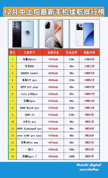 手机续航排行榜2024最新_哪款手机续航最强
