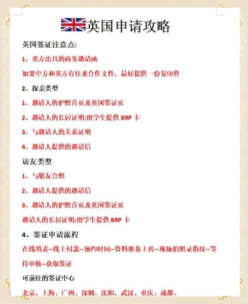英国签证申请流程_英国签证材料清单