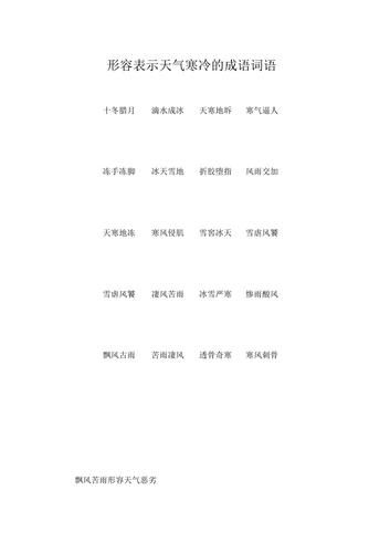 寒冷ABB词语有哪些_寒冷ABB词语怎么用