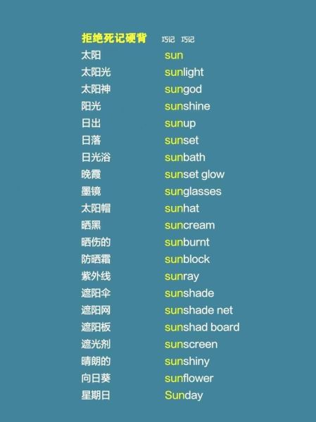 太阳abcc的词语有哪些_太阳abcc的词语怎么写