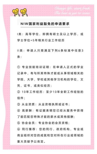 niw移民申请条件_如何证明国家利益豁免