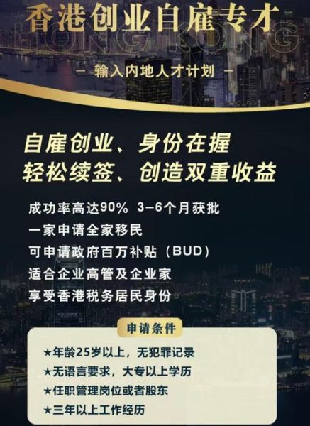 香港创业移民条件_香港创业移民费用