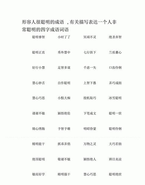 聪明的四字词语有哪些_如何运用在写作中
