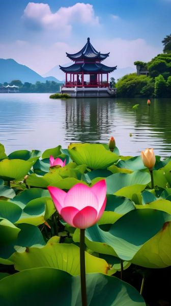 湖水荷花怎么拍_湖水荷花最佳观赏时间