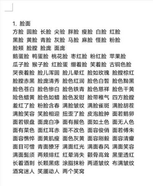 面部样子怎么描述_面部特征有哪些形容词
