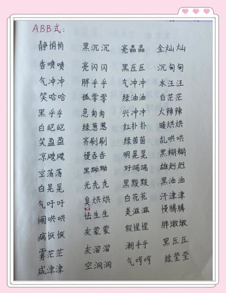 笑容ABB式词语有哪些_如何用在作文里