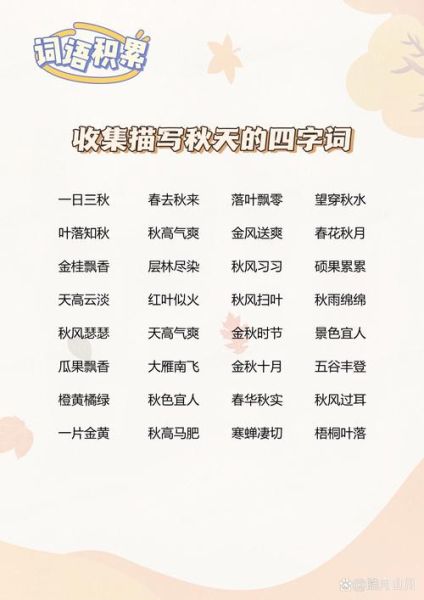 秋天落叶的四字词语有哪些_如何描写秋意