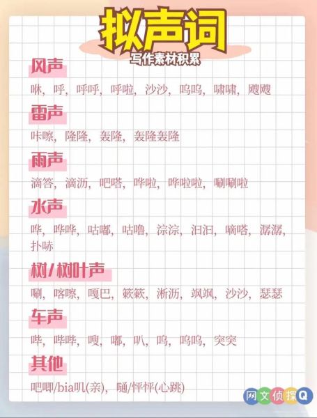 表示声音的词语有哪些_一年级常用拟声词大全