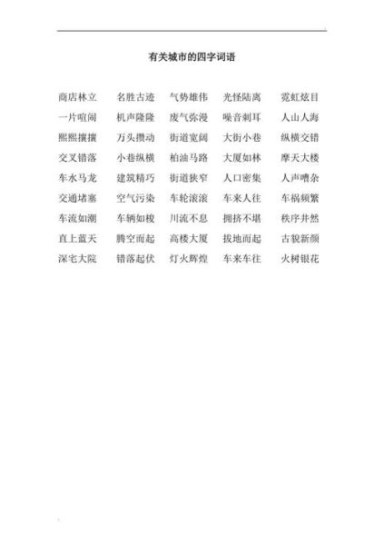 写写城市的词语有哪些_如何描写现代都市