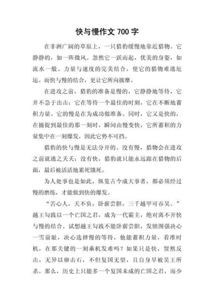 以快为慢是什么意思_如何运用到生活