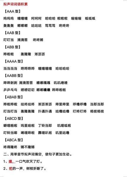 什么是abb拟声词四字词语_如何快速记忆