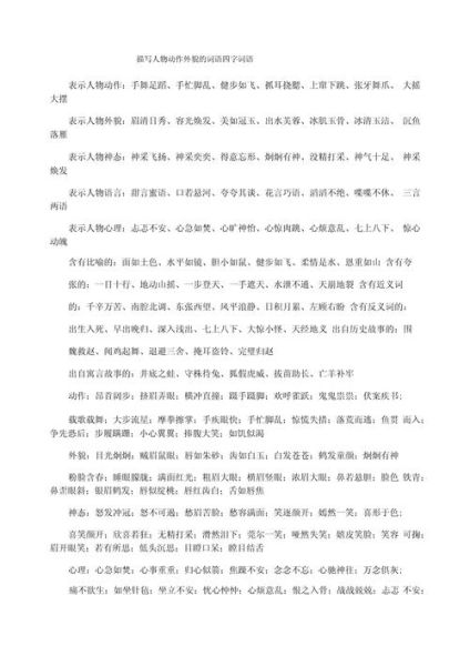 形容外貌的aabc词语有哪些_如何用在作文里