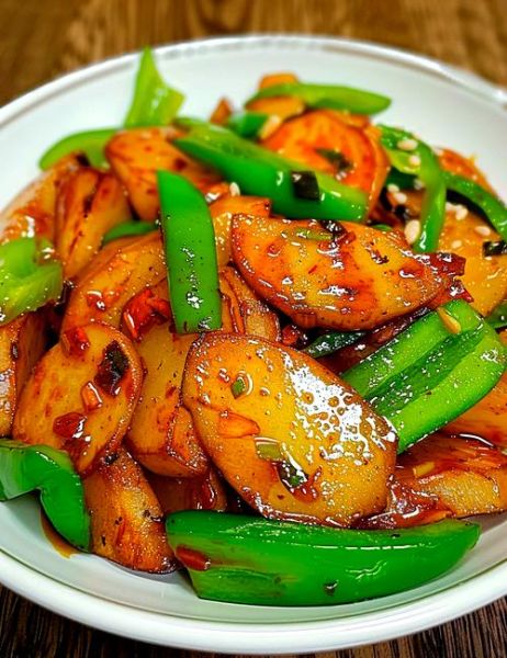 青椒炒土豆片怎么炒好吃_家常做法步骤