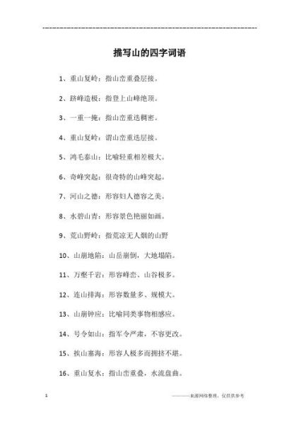 山峰的AABC词语有哪些_如何描写山峰的AABC词语