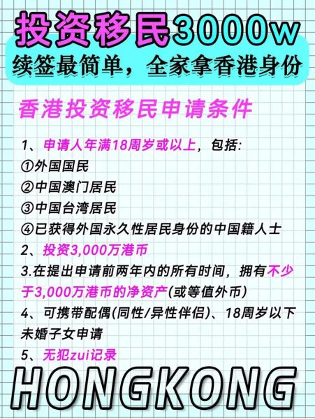 投资移民香港条件_如何申请香港投资移民