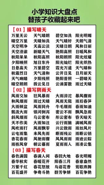 阴天四字词语有哪些_如何用在作文里