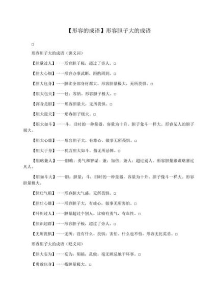 胆子大有什么词语_胆子大的人怎么形容