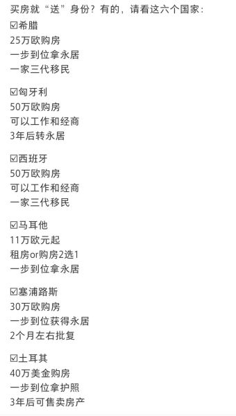 购房移民国家有哪些_购房移民哪个国家最划算