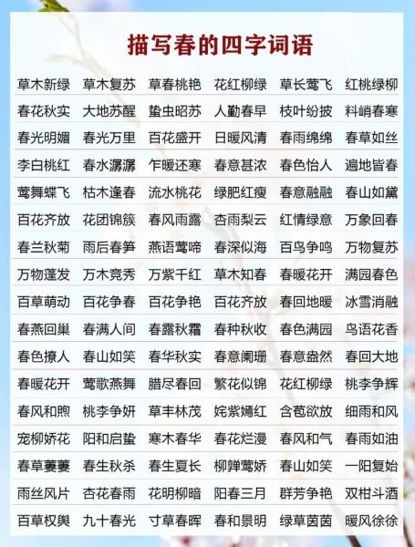 春天的词语有哪些_春天怎么形容