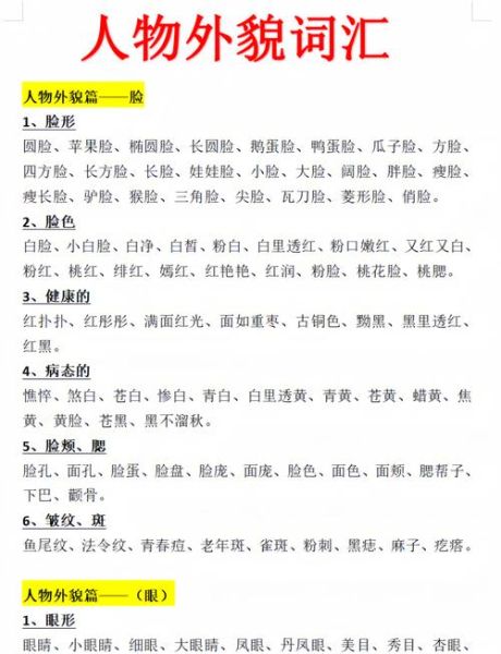 描写人物外貌的词语有哪些_如何描写人物外貌