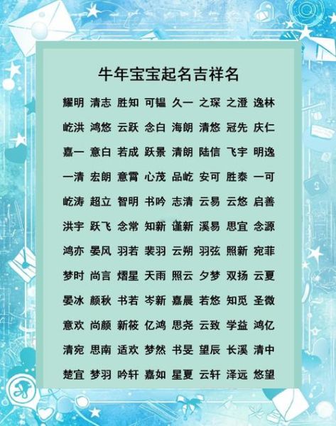 属牛宝宝起名宜用字_属牛宝宝名字怎么取