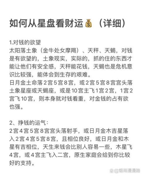 财运好的星盘_怎么看星盘财富格局