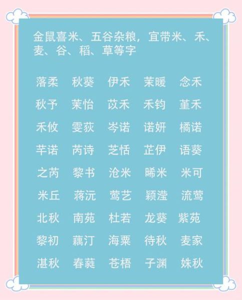 鼠年宝宝起名禁忌_属鼠取名宜用字
