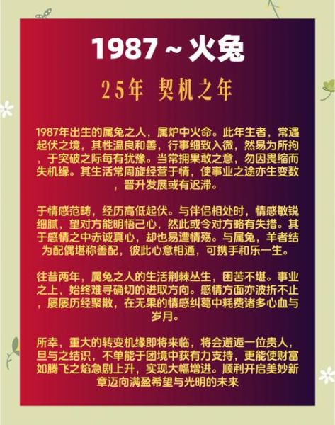 1987年属兔女2024年运势详解_87年女今年财运如何