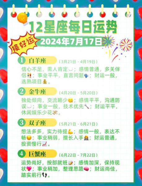 白羊座7月17日运势_今日宜忌全解析