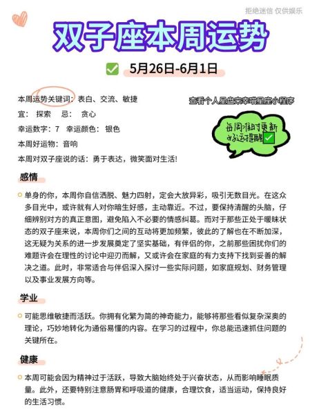双子座下周运势如何_双子座下周运势详解