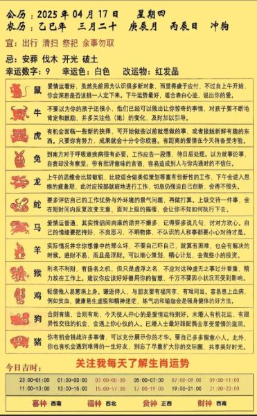 今日黄历宜忌查询_属龙人今日运势如何