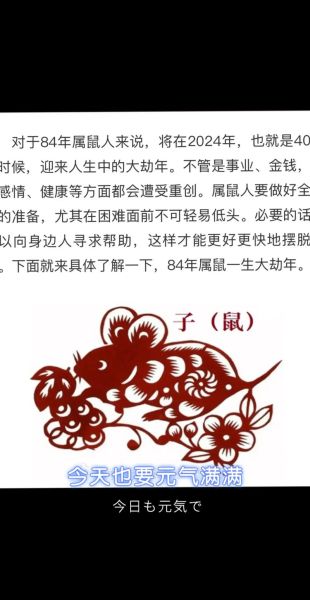 84年属鼠运势_84年属鼠今年财运如何